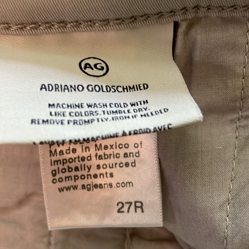 AG Adriano Goldschmeid Caden Trousers Grey Size 27 EUC - Picture 5 of 6